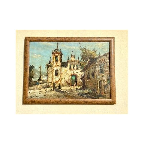 Quadro Decorativo Casario e Igreja de Durval Pereira