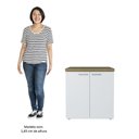 Ver imagem 2 de Mesa Escrivaninha em L Golden e Balcão 2 Portas Tok A06 Olmo-branco - Mpozenato