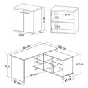 Ver imagem 5 de Mesa Escrivaninha em L Golden e Balcão 2 Portas Tok A06 Olmo-branco - Mpozenato