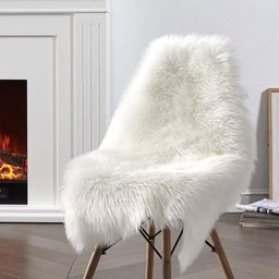 Manta Xale de Pelúcia Pelo Alto Branco Para Sofá/Cadeira Decoração Youtubers 1,00x80cm - 1