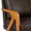 Ver imagem 5 de Poltrona Mona Luxo Madeira Maciça Corino Café para Sala de Estar Decorativa Moderna