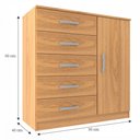 Ver imagem 4 de Cômoda 1 Porta 5 Gavetas Cp154 Cinnamomo - Evidencia Móveis