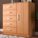 Ver imagem 1 de Cômoda 1 Porta 5 Gavetas Cp154 Cinnamomo - Evidencia Móveis