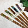 Kit Hashi 5 Pares Pauzinhos Japonês Bambu Modern Gueixas Kyoto Cozinha Oriental Sushi Yoi - 5