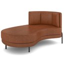 Ver imagem 1 de Chaise Longue Divã 164cm Braço Esquerdo Logus D06 Sintético Marrom - Mpozenato