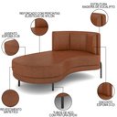 Ver imagem 3 de Chaise Longue Divã 164cm Braço Esquerdo Logus D06 Sintético Marrom - Mpozenato