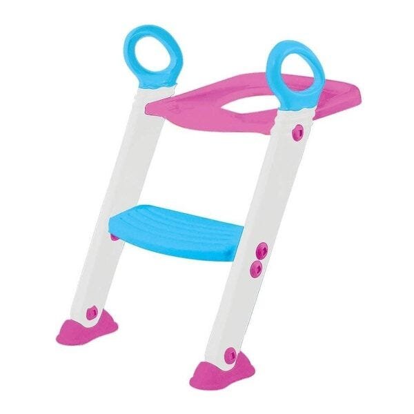 Assento Redutor com Escada Articulável e Celular Infantil Phone Rosa - Buba Baby - 6