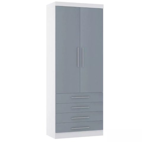 Guarda-roupa Modulado 90cm 2 Portas 4 Gavetas Alpes Luciane