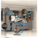 Ver imagem 4 de Cozinha Modulada Completa 6 Peças Balcões Aéreos Vidro Reflecta Comtampo Aspen Luciane Móveis