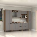 Ver imagem 1 de Cozinha Modulada Completa 6 Peças Balcões Aéreos Vidro Reflecta Comtampo Aspen Luciane Móveis