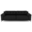 Ver imagem 2 de Sofá Living 4 Lugares 292cm Agostino Pés Design em Ferro Couro Preto G52 - Gran Belo