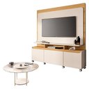 Ver imagem 1 de Estante Home Theater Quantum Off White Cinamomo e Mesa de Centro Sky com Tampo de Vidro Off White – 