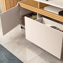 Ver imagem 3 de Estante Home Theater Quantum Off White Cinamomo e Mesa de Centro Sky com Tampo de Vidro Off White – 