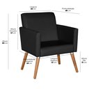 Ver imagem 3 de Poltrona Corino Cristal para Sala de Jantar Luxo Recepção:preto Corino