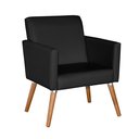 Ver imagem 2 de Poltrona Corino Cristal para Sala de Jantar Luxo Recepção:preto Corino