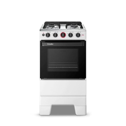Fogão Esmaltec 4 Bocas Ideal Super Mesa de Aço Inox Branco F4iab bivolt