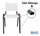 Ver imagem 6 de Kit com 6 Cadeiras Iso para Escola Escritório Comércio Branca Base Preta
