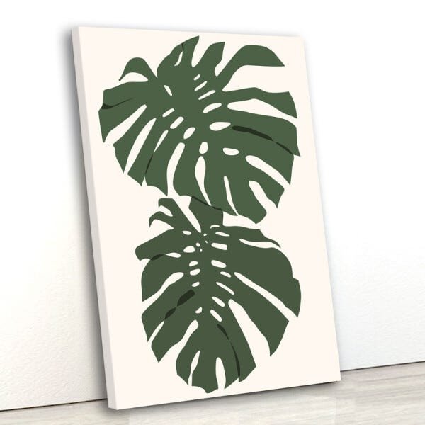 Tela canvas 80x55 ilustração de folhas verdes