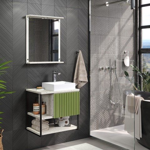 Conjunto de Banheiro Berton Delux 0,55cm Cosmo/verde