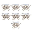 Ver imagem 1 de Kit 7 Conjuntos de Mesa Dobravel com 4 Cadeiras de Madeira 70x70 para Restaurante e Bar - sem Pintur