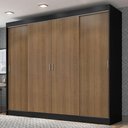 Ver imagem 1 de Guarda-roupa Casal Austin 4 Portas 3 Gavetas Preto