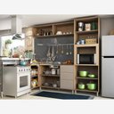 Ver imagem 2 de Cozinha Modulada de Canto 5 Peças com Armário Balcões e Paneleiro Mel Luciane Móveis