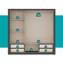 Ver imagem 7 de Guarda-Roupa Casal 3 Portas Doha Lux 4 Gavetas Carraro Ripado