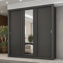 Ver imagem 1 de Guarda-Roupa Casal 3 Portas Doha Lux 4 Gavetas Carraro Ripado
