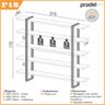 Estante Estilo Industrial 2,10m 5 Prateleiras F18 Pradel Móveis Pradel F18 - 2