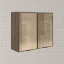 Ver imagem 3 de Armario Aereo 2 Portas Vidro Mdf 80 Cm Kali 1221162 Carvalho Toq Nicioli
