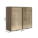Ver imagem 4 de Armario Aereo 2 Portas Vidro Mdf 80 Cm Kali 1221162 Carvalho Toq Nicioli