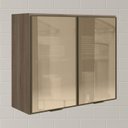 Ver imagem 2 de Armario Aereo 2 Portas Vidro Mdf 80 Cm Kali 1221162 Carvalho Toq Nicioli