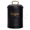 Ver imagem 3 de Kit 2 Latas Porta Condimentos Industrial Pote Açúcar e Café Preto Fosco E Dourado Yoi