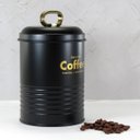 Ver imagem 6 de Kit 2 Latas Porta Condimentos Industrial Pote Açúcar e Café Preto Fosco E Dourado Yoi
