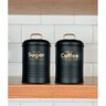 Kit 2 Latas Porta Condimentos Industrial Pote Açúcar e Café Preto Fosco E Dourado Yoi - 2