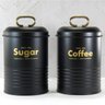 Kit 2 Latas Porta Condimentos Industrial Pote Açúcar e Café Preto Fosco E Dourado Yoi - 7