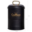 Ver imagem 4 de Kit 2 Latas Porta Condimentos Industrial Pote Açúcar e Café Preto Fosco E Dourado Yoi