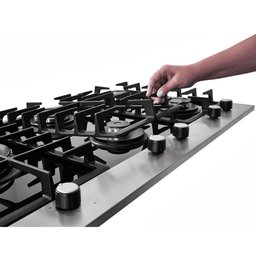 Cooktop a Gás Fischer 5 Bocas Tripla Chama Platinium com Trempe de Ferro Fundido Mesa Vidro 33810- - 3