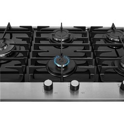 Cooktop a Gás Fischer 5 Bocas Tripla Chama Platinium com Trempe de Ferro Fundido Mesa Vidro 33810- - 2