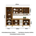 Ver imagem 4 de Armário de Cozinha com Balcão e Tampo 12 Portas 3 Gavetas Pérola 100% Mdf Vidro Reflecta Amêndoa/off