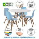 Ver imagem 4 de Conjunto De Mesa Madeira Infantil 68Cm Redondo Branco 4 Cadeiras Azul Cor: Branco