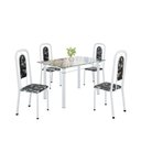 Ver imagem 2 de Conjunto de Mesa Tubular com 4 Cadeiras Lara Branco/Preto