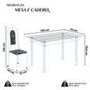 Ver imagem 3 de Conjunto de Mesa Tubular com 4 Cadeiras Lara Branco/Preto