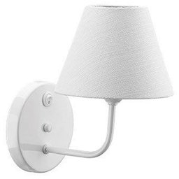 Luminária Arandela Cúpula Tecido Branca Bivolt 22x17x27cm de Parede Quarto Dital - 1