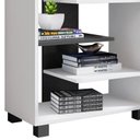 Ver imagem 4 de Armário Baixo Luna com Prateleiras Branco/preto - Móveis Leão