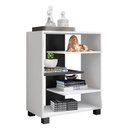 Ver imagem 1 de Armário Baixo Luna com Prateleiras Branco/preto - Móveis Leão