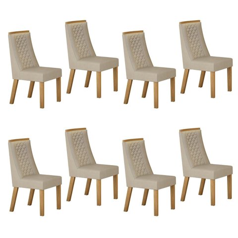 Kit de 8 Cadeiras para Sala de Jantar Dora