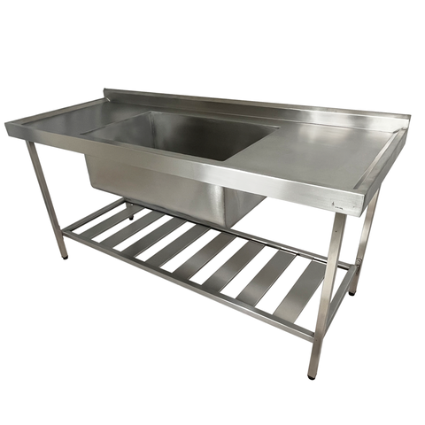 Pia Aço Inox Industrial 160x70x90 cm Cuba Grande Cubão Centralizada Nortinox