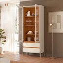Ver imagem 6 de Armário Cristaleira Brisa 2 Gavetas - Cinamomo Off White - Madetec