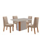 Ver imagem 2 de Mesa de Jantar Isadora 120 cm Tampo MDF Vidro Canto Copo com 4 Cadeiras Carolina Moderna Mobília